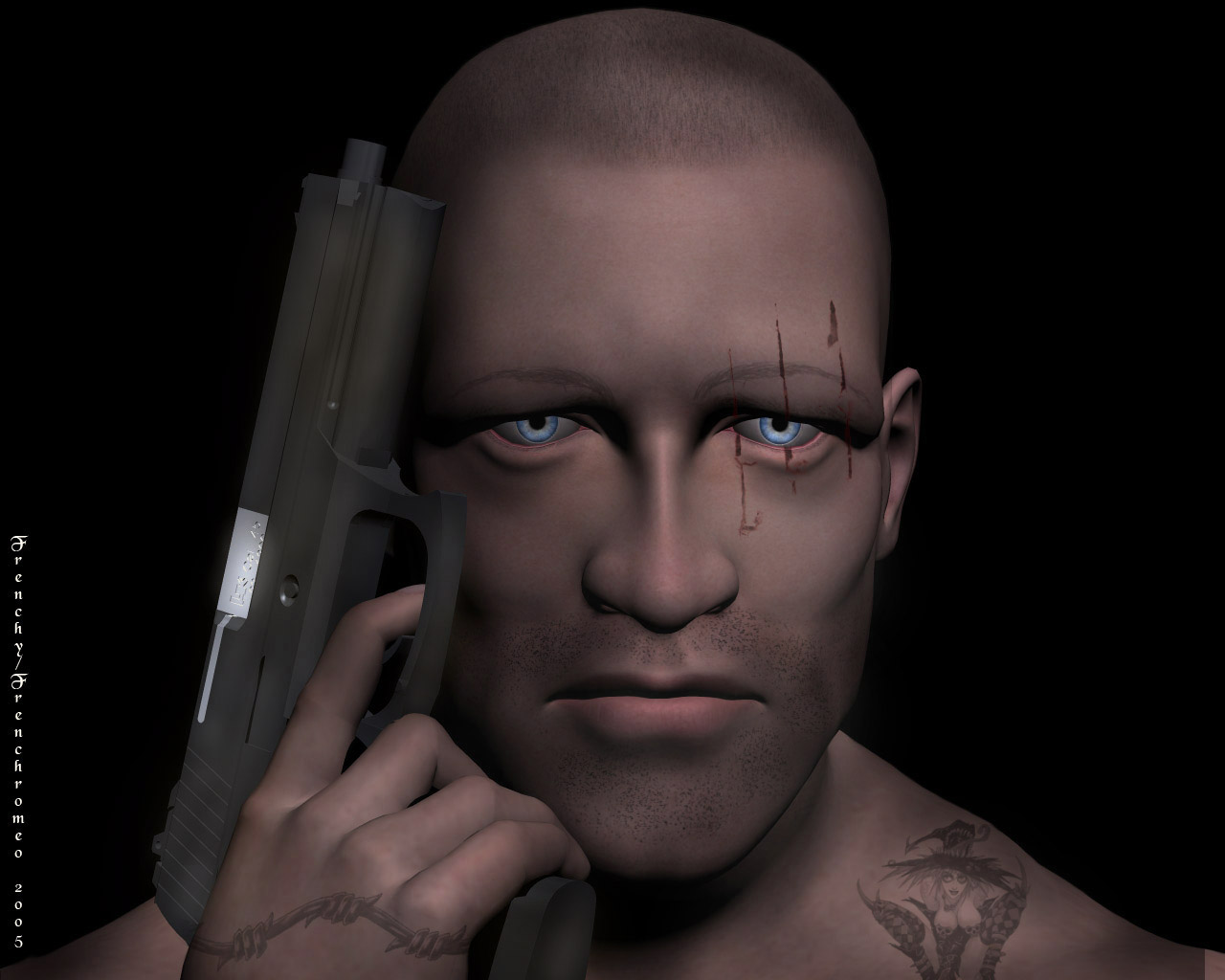 Wallpapers Digital Art 3D - Poser in the eyes of a killer....