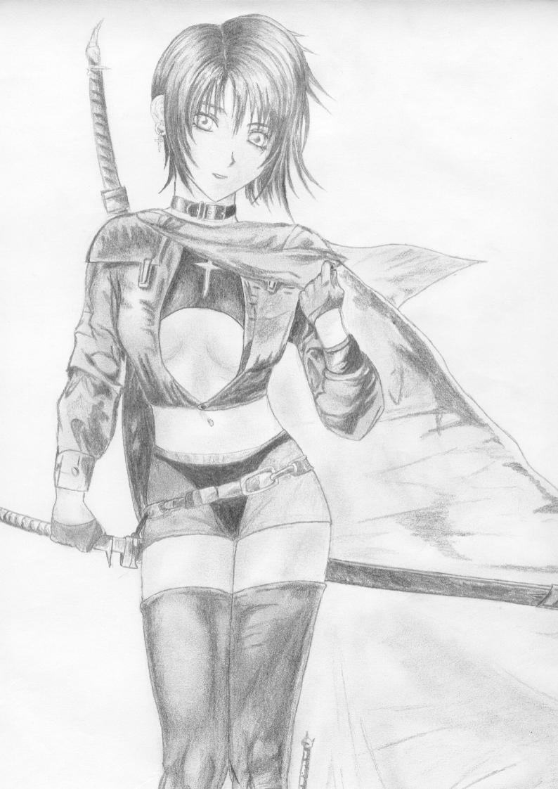 Wallpapers Art - Pencil Fantasy - Warriors (female) angel of war