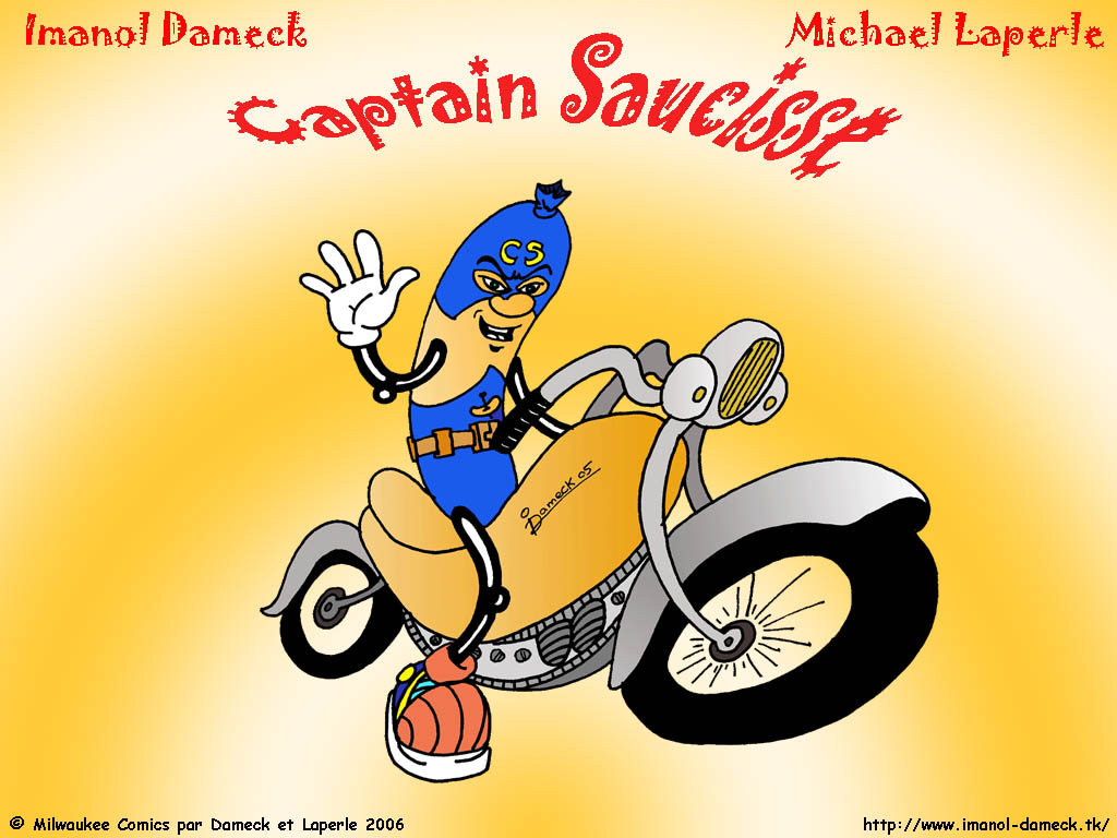 Wallpapers Comics Miscellaneous Captain Saucisse  moto