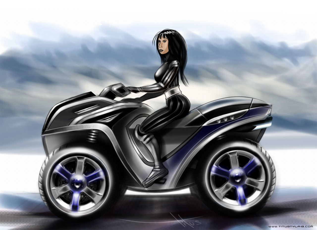 Wallpapers Digital Art Cars - Transport Girl and Quad