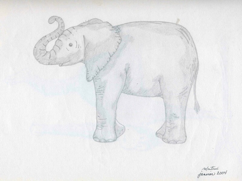 Fonds d'cran Art - Crayon Animaux - Elphants 