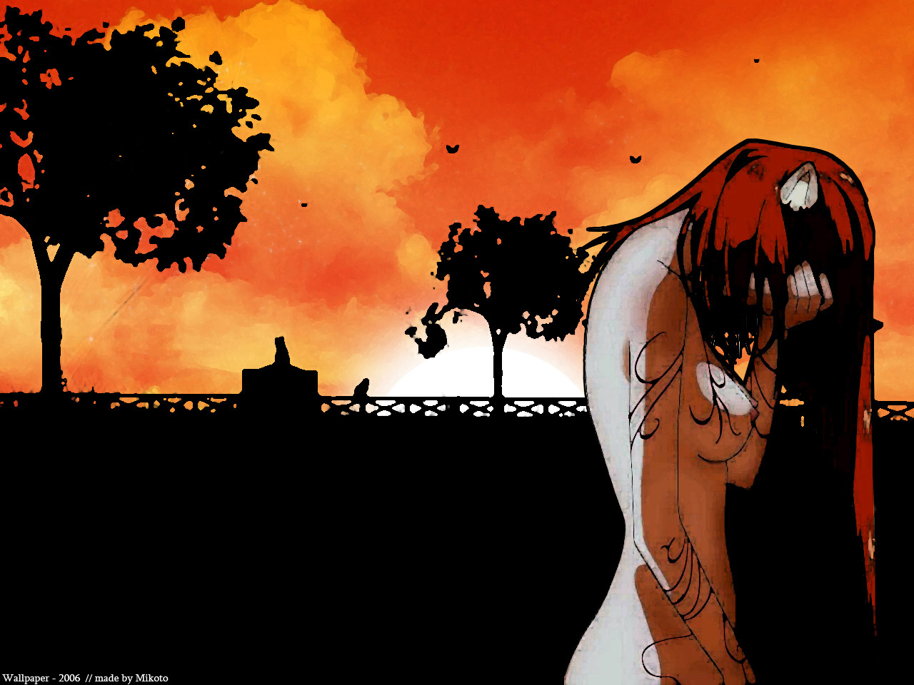 Wallpapers Manga Elfen lied Lucy / Elfen Lied / Abstract_01