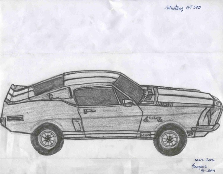 Wallpapers Art - Pencil Cars and motorbikes Mustang