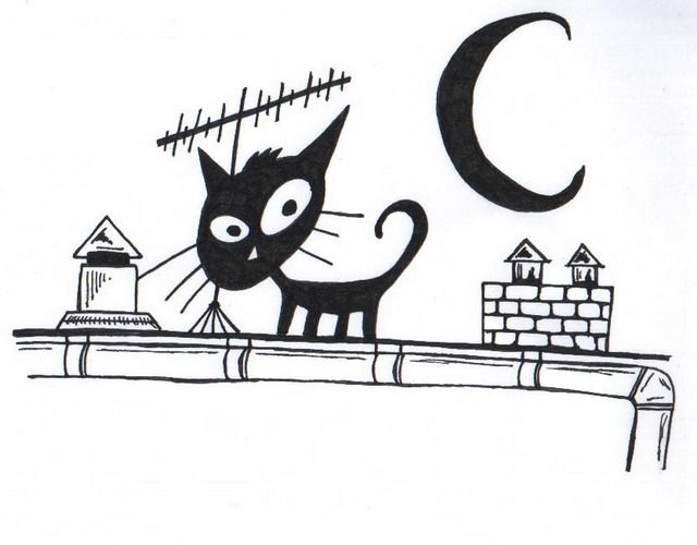 Fonds d'cran Art - Crayon BDs - Animaux Le Chat Noir