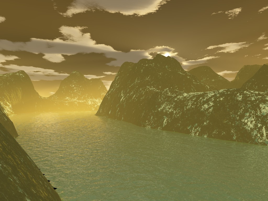 Fonds d'cran Art - Numrique 3D - Terragen Crepuscule sur le Styx