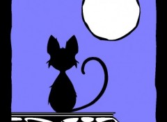 Wallpapers Digital Art le chat, la gargouille et la lune