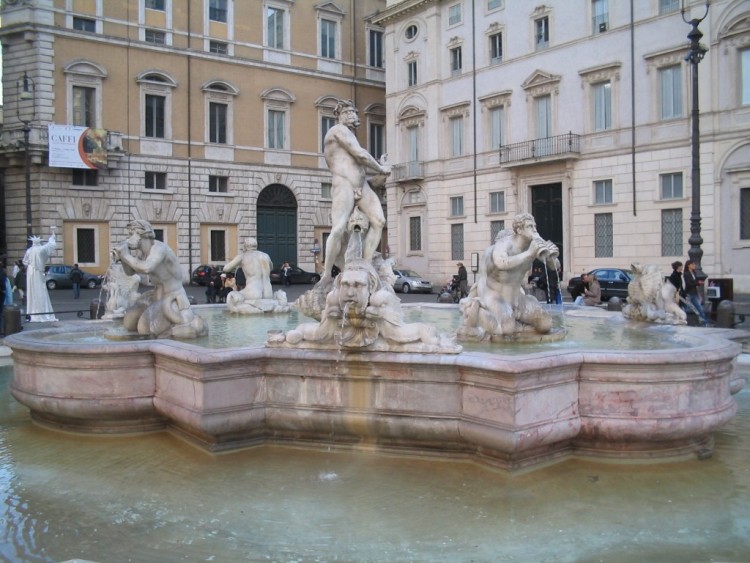 Fonds d'cran Constructions et architecture Fontaines - Jets d'eau Fontaine sur la piazza Scavona