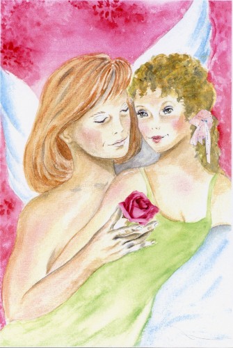 Fonds d'cran Art - Crayon Fantasy - Couples l'ange gardien