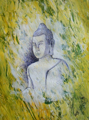 Fonds d'cran Art - Peinture Technique mixte white buddha