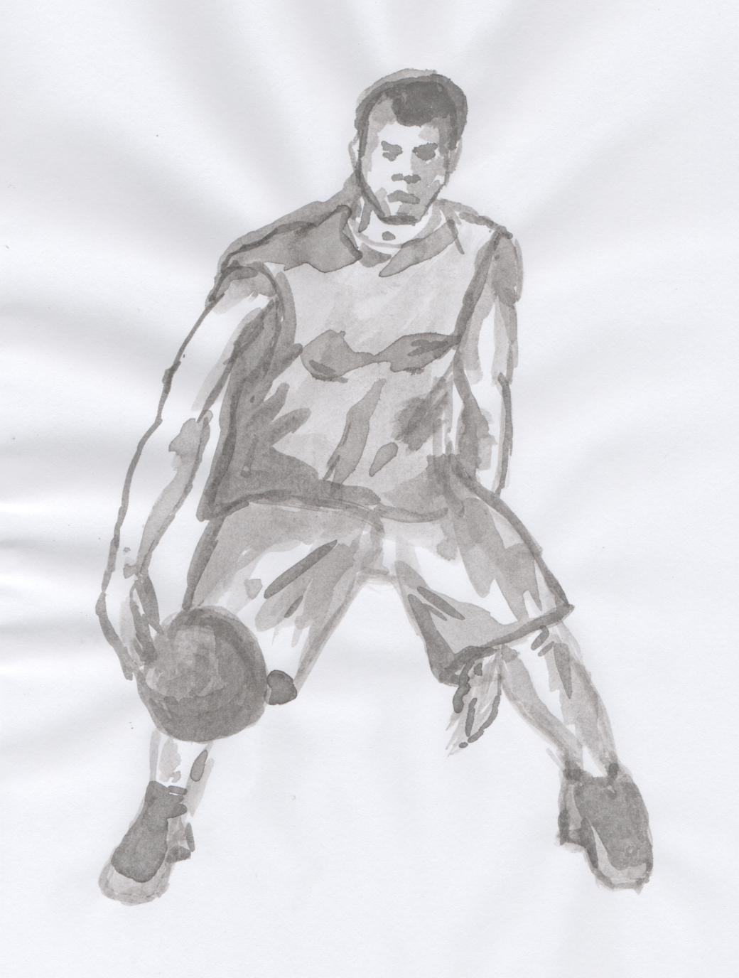 Fonds d'cran Art - Crayon Sports basketteur