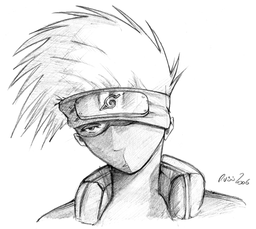 Fonds d'cran Art - Crayon Manga - Naruto Kakashi - crayonn