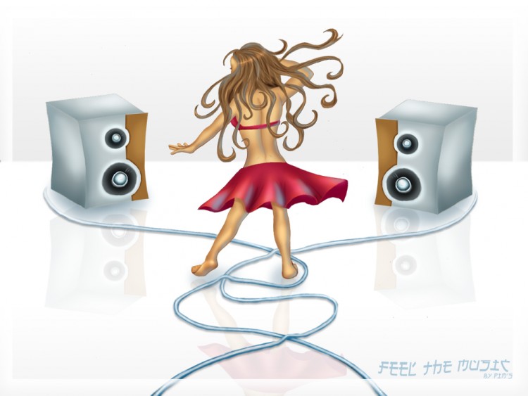 Wallpapers Digital Art Characters feel the music