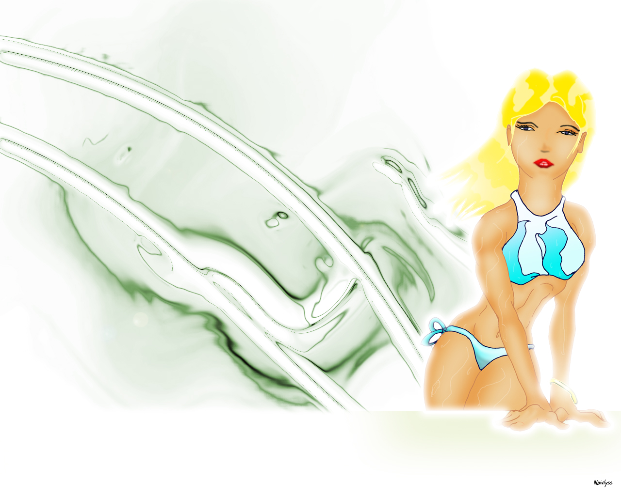 Wallpapers Digital Art Comics Girl bikini