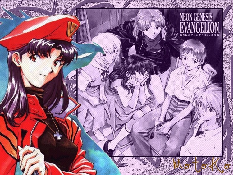 Wallpapers Cartoons Evangelion NGE version Misato