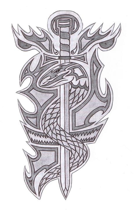 Fonds d'cran Art - Crayon Logotype SNAKE SWORD