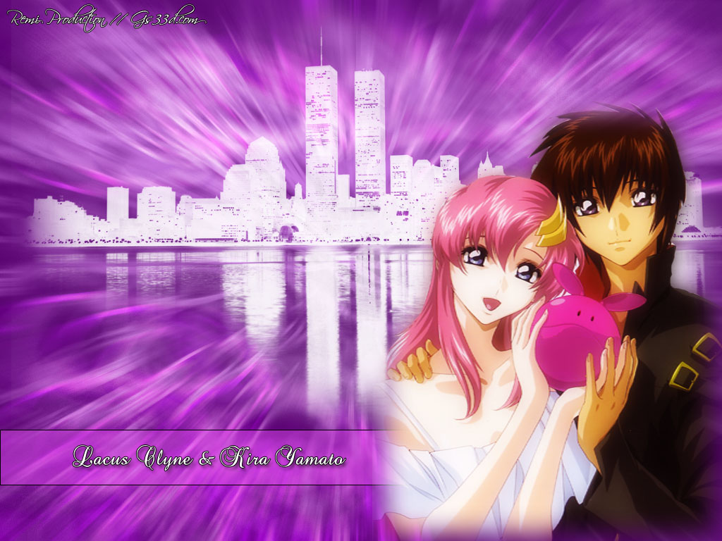 Fonds d'cran Dessins Anims Gundam Seed Lacus Clyne et Kira Yamato