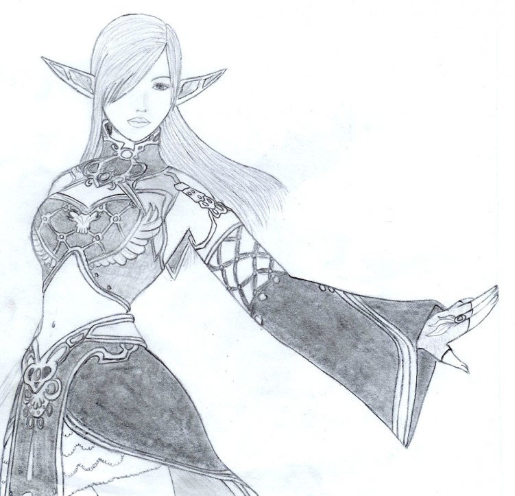 Fonds d'cran Art - Crayon Jeux Vido elfine de Lineage II