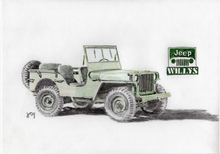 Fonds d'cran Art - Crayon Voitures et Motos Willys