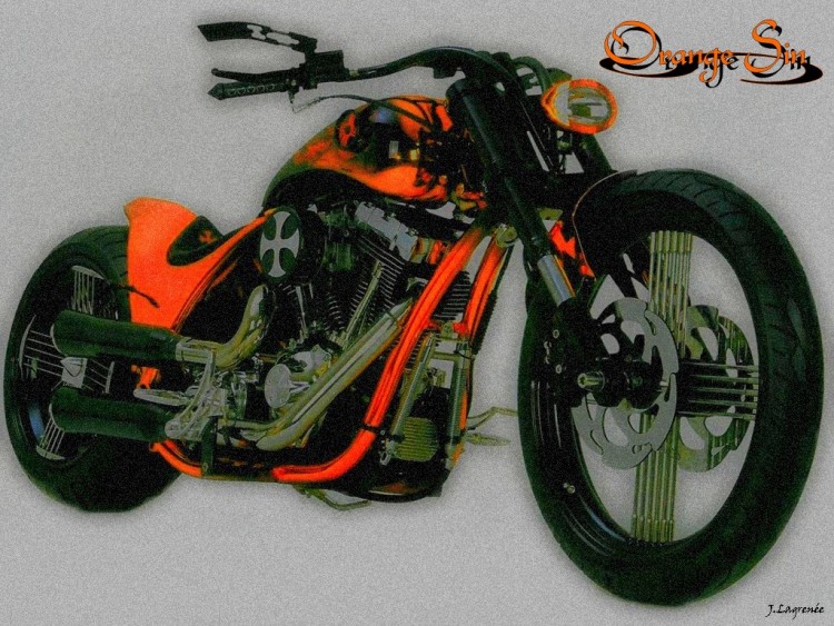 Wallpapers Motorbikes Harley Davidson Orange Sin