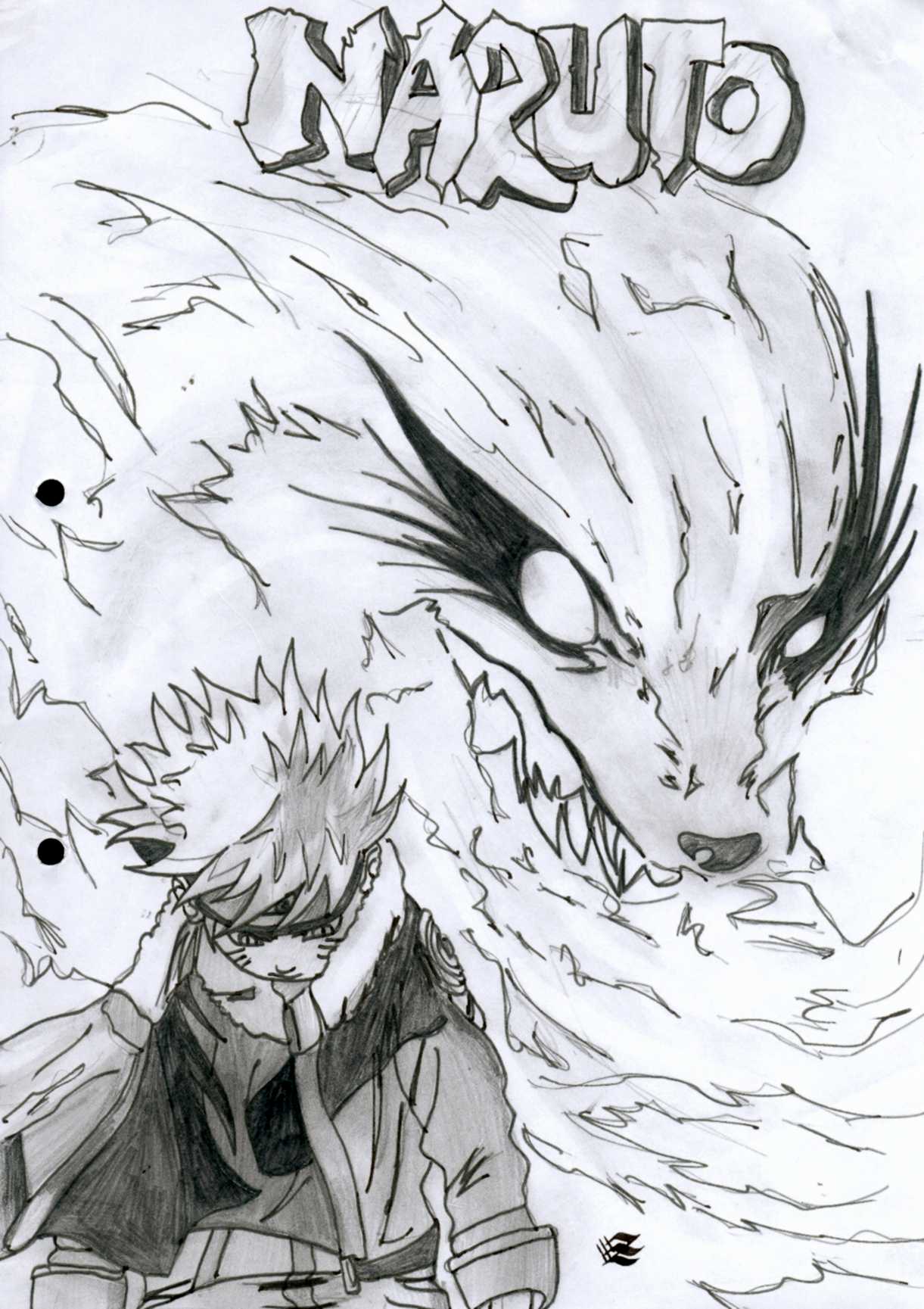 Wallpapers Art - Pencil Manga - Naruto Naruto et le demon renard