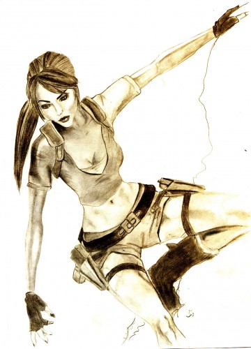 Wallpapers Art - Pencil Movies - TV Soaps Lara Croft