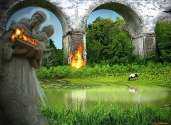 Wallpapers Digital Art Pont en feu