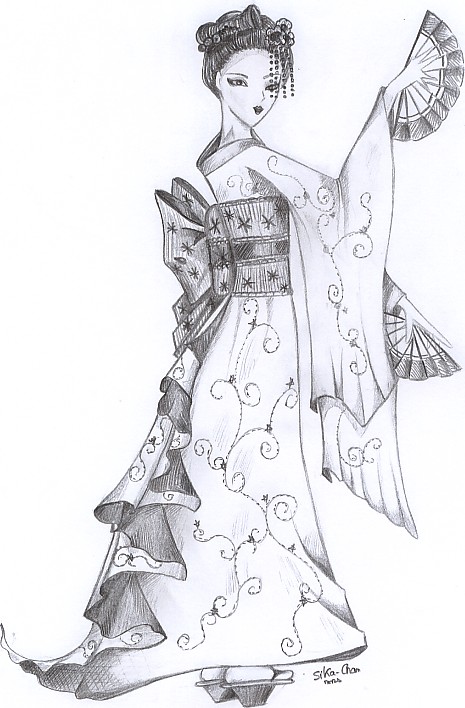 Wallpapers Art - Pencil Manga - Characters Geisha