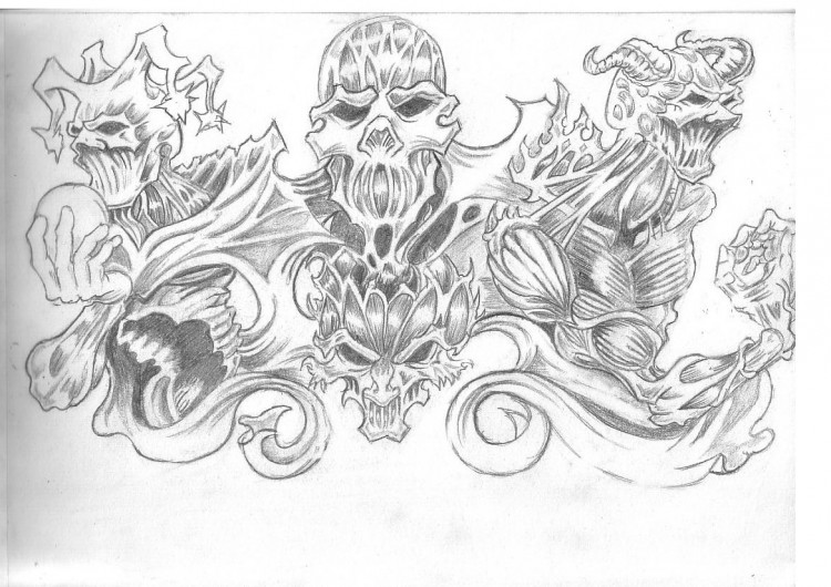 Wallpapers Art - Pencil Fantasy - Demons les 4 demons