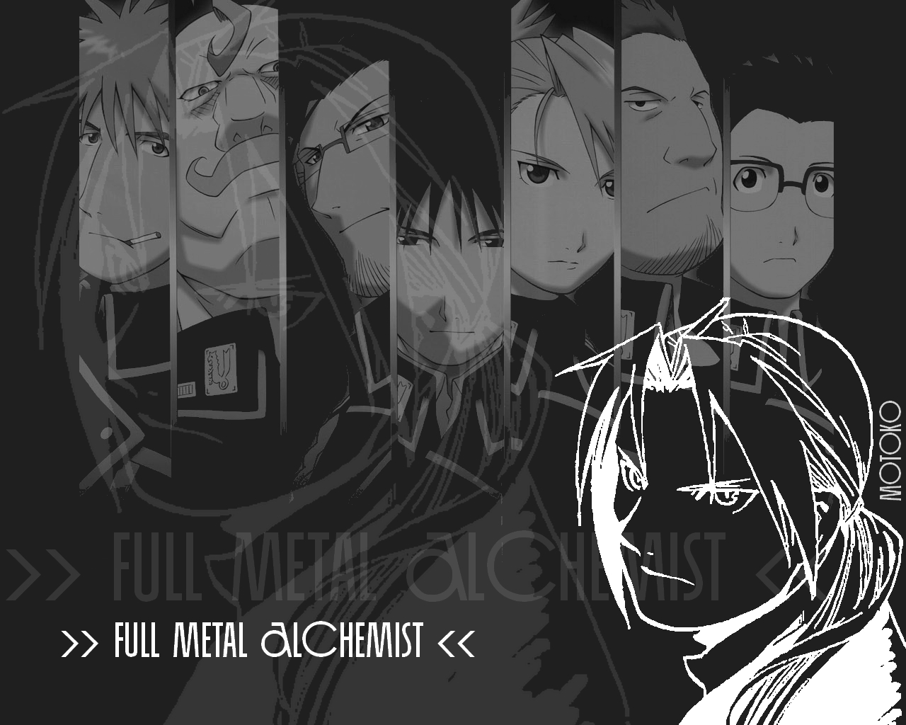 Wallpapers Manga Full Metal Alchemist FMA noir&blanc