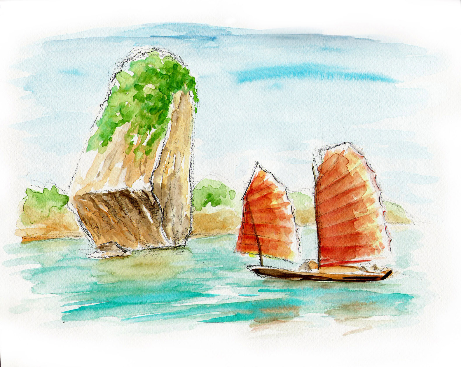 Fonds d'cran Art - Peinture Paysages Divers halong bay