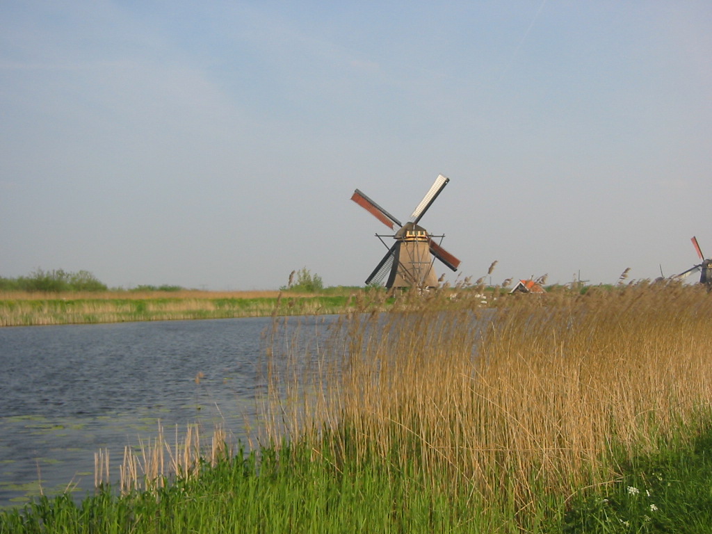 Fonds d'cran Voyages : Europe Pays-Bas Moulin  Kinderdjik (Hollande) (1)