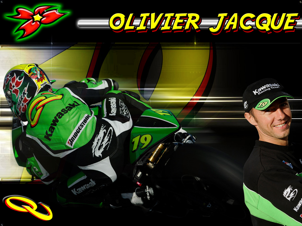 Fonds d'cran Motos Grand prix Olivier Jacque sur la Kawasaki