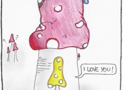 Fonds d'cran Art - Crayon love champi