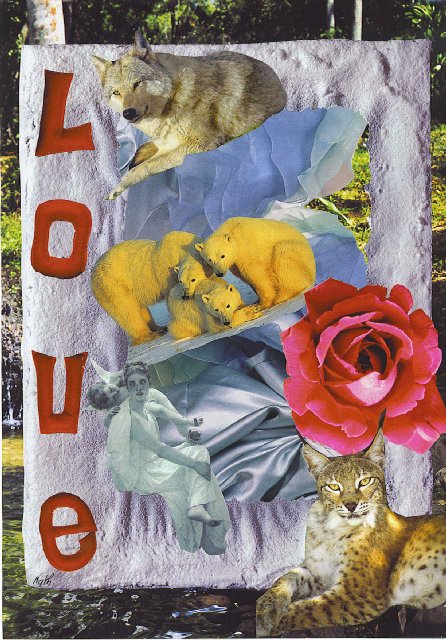 Fonds d'cran Art - Peinture Papier coll Love