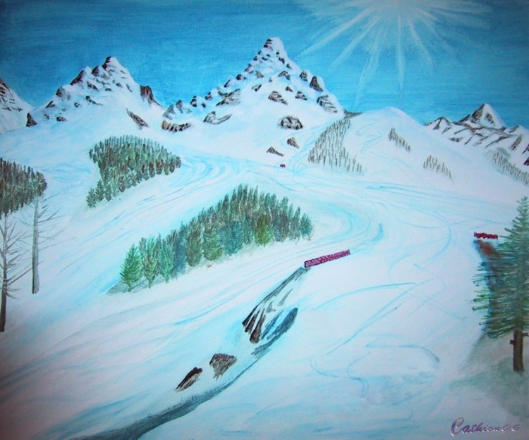 Fonds d'cran Art - Peinture Paysages Divers Montagnes