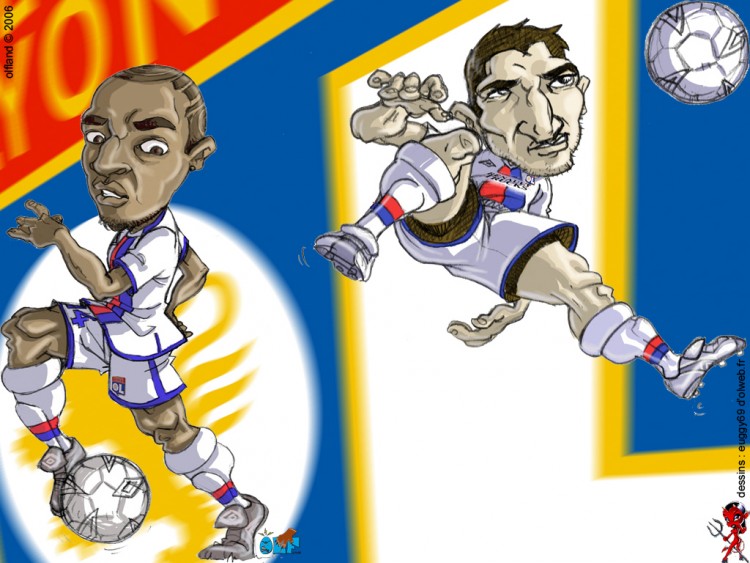 Wallpapers Sports - Leisures Football Caricatures Govou et Frau