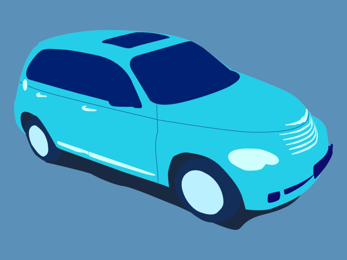 Wallpapers Cars Chrysler Dessin Chrysler PTCruiser bleu