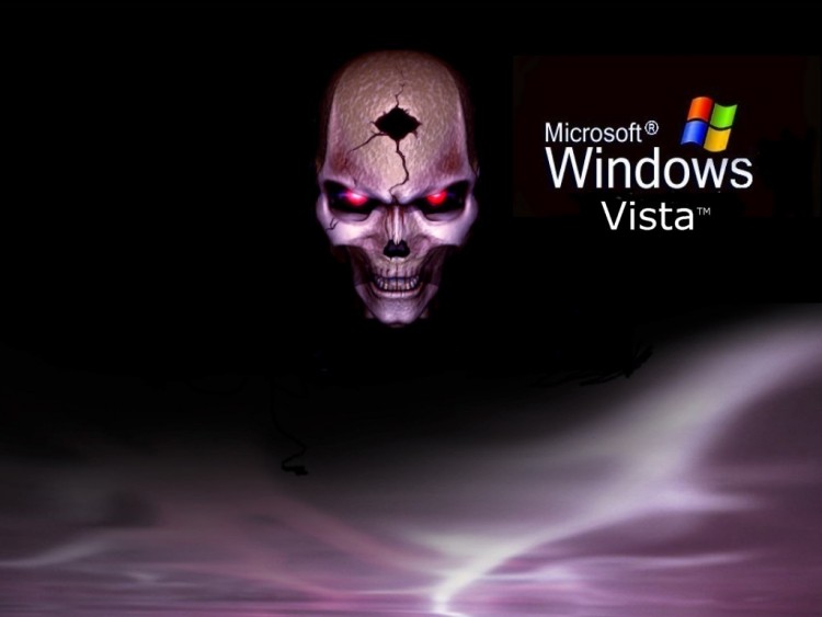 Fonds d'cran Informatique Windows Vista Skull Vista