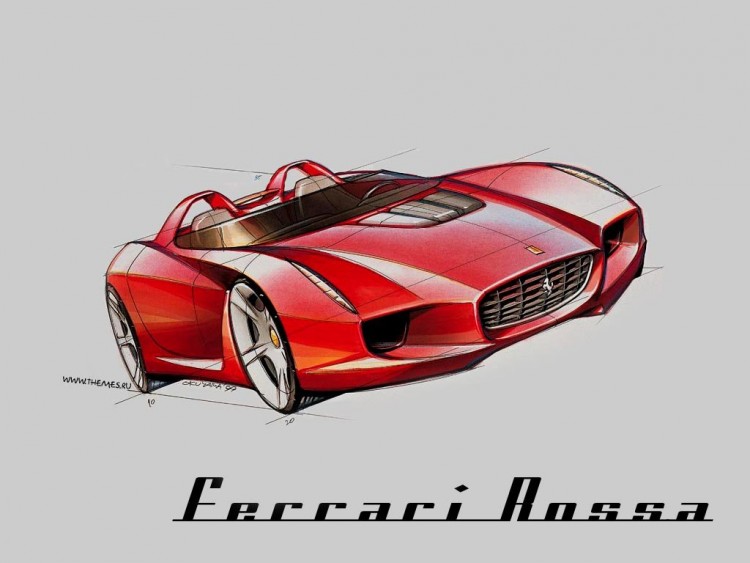 Fonds d'cran Art - Crayon Voitures et Motos ferrari rozza