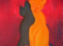 Wallpapers Art - Painting Cats in Love