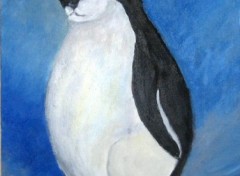 Wallpapers Art - Painting Mixture, Papa Pinguin et Maman Chat