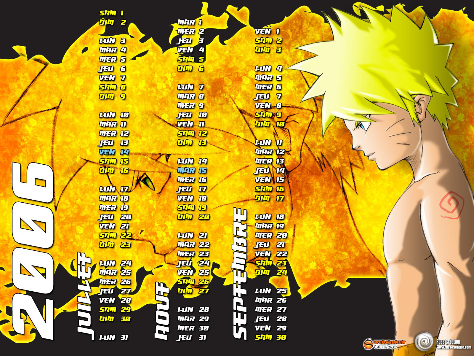 Wallpapers Manga Naruto Naruto - calendrier 1 - 2006