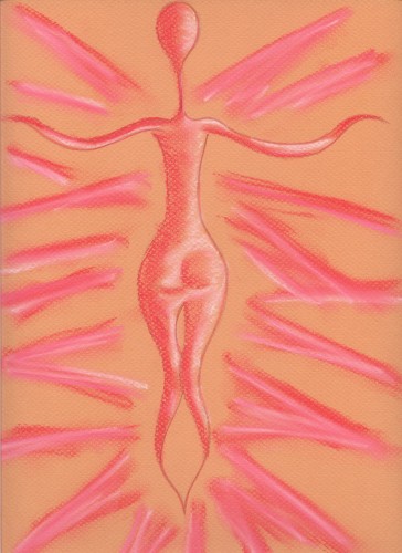 Fonds d'cran Art - Crayon Abstrait alien rouge