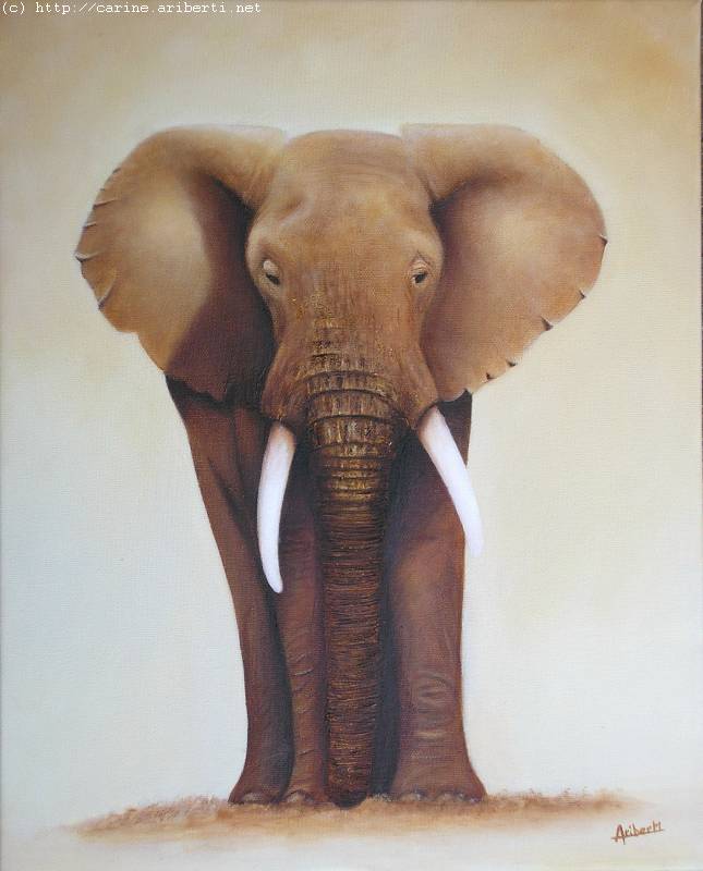 Wallpapers Art - Painting Animals Elphant