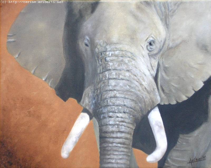 Wallpapers Art - Painting Animals Elphant de face