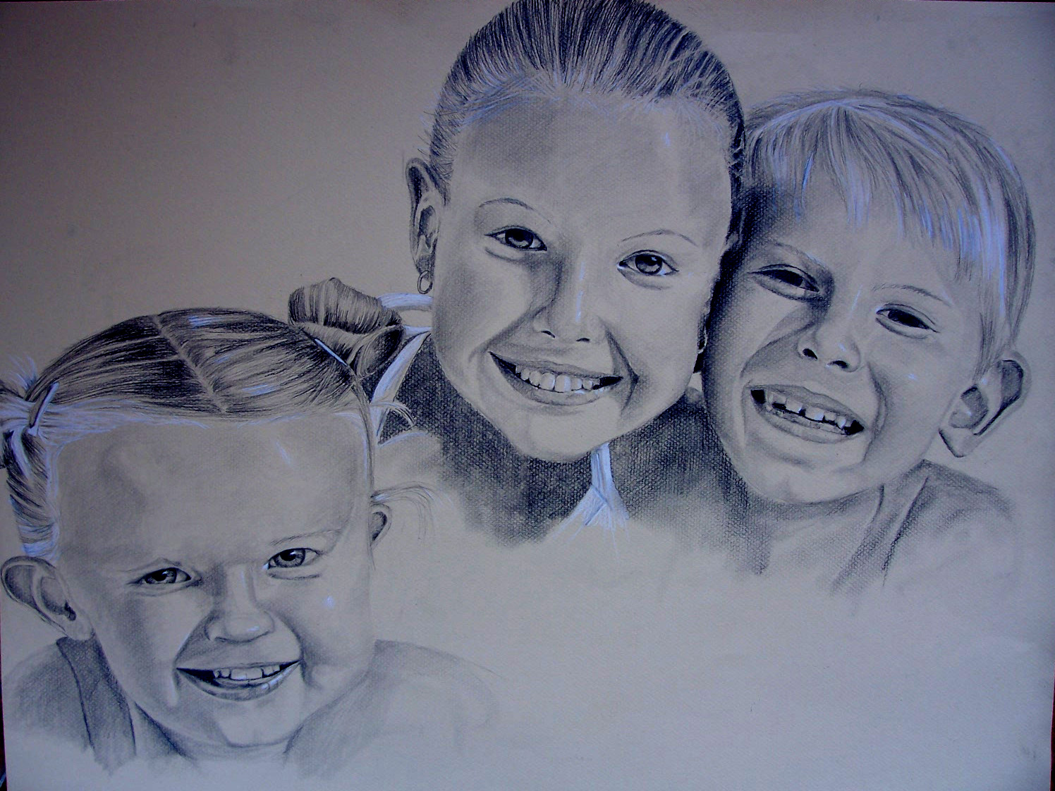 Fonds d'cran Art - Crayon Portraits marie,celine et nicolas