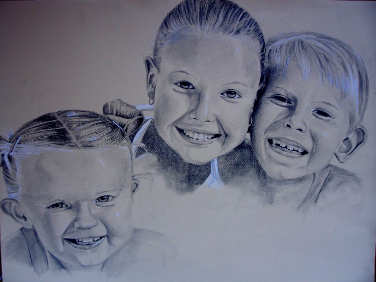 Wallpapers Art - Pencil Portraits marie,celine et nicolas