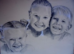 Fonds d'cran Art - Crayon marie,celine et nicolas