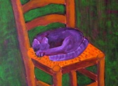 Wallpapers Art - Painting sleeping on a chair