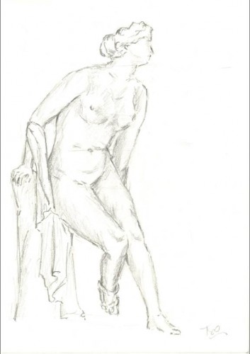 Wallpapers Erotic Art Naked woman pencil Statuette romaine au muse de louvre